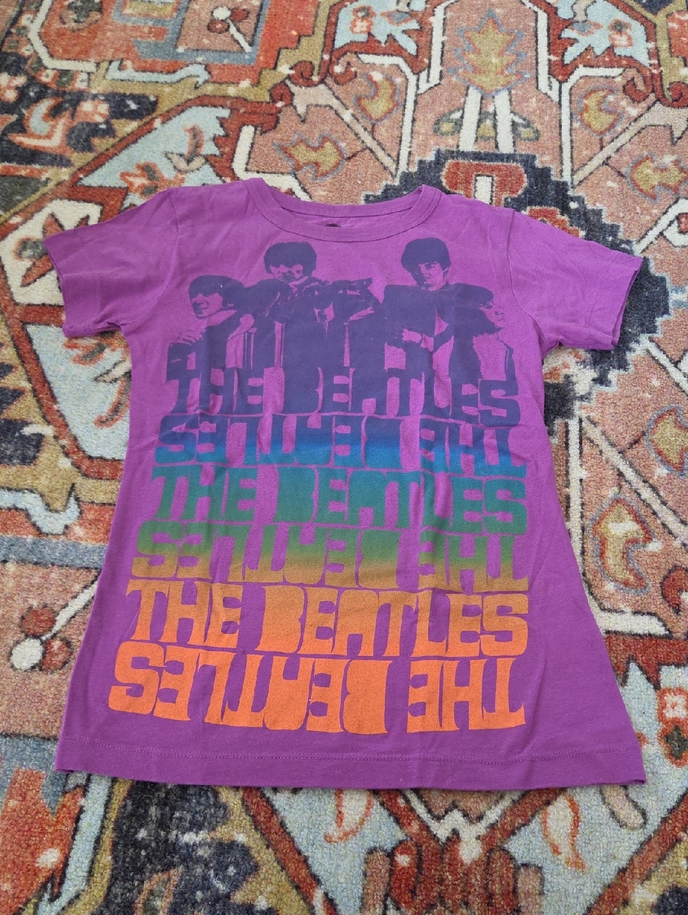 Purple The Beatles Graphic Short Sleeve Tee